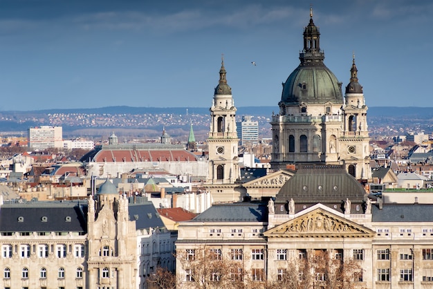 Landscape of Budapest on a cloudy day