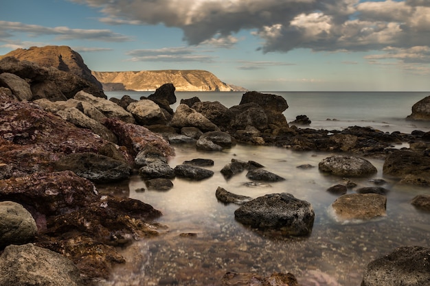 Landscape in the Cala del Cuervo. Natural Park of Cabo de Gata. Spain.