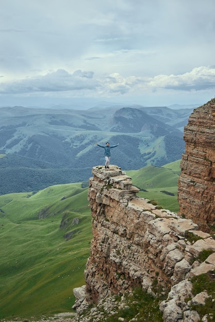 Landscape of Caucasus Bermamyt Canyon stunning natural wonder awaiting adventurers Mountains and rocky cliffs create a breathtaking panorama Ancient geological formations and rugged beauty