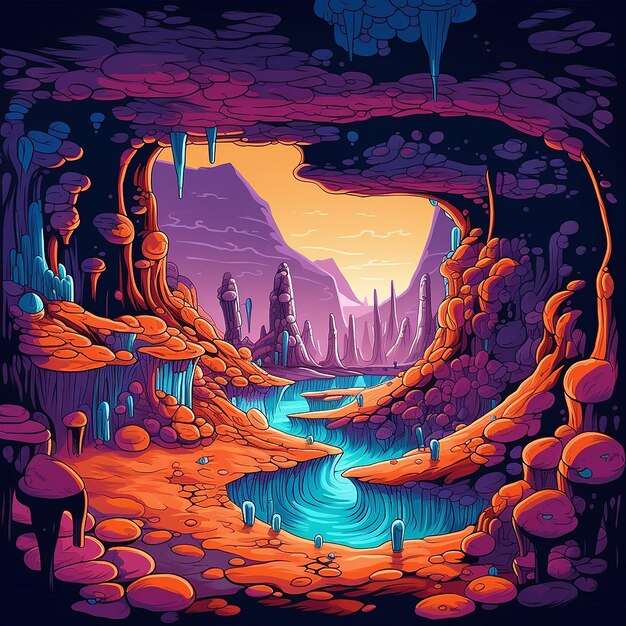 landscape of caverns