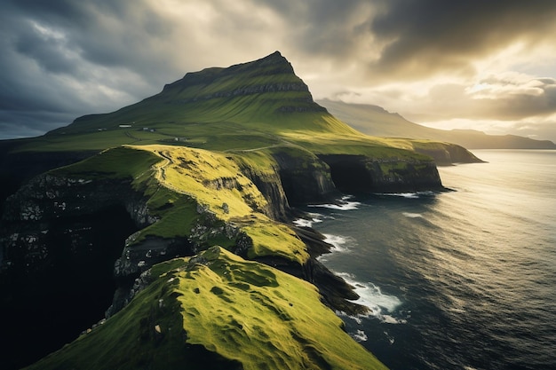 A landscape of cliffs and cliffs by person