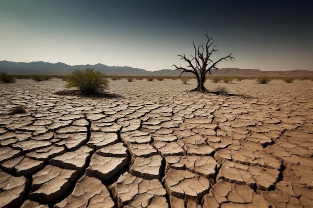 A landscape of a drought land