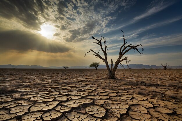 A landscape of a drought land