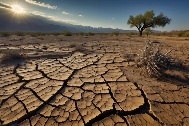 A landscape of a drought land