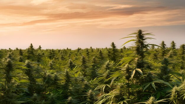 Landscape of flourishing cannabis plants speak volumes about the potential for growth both literal