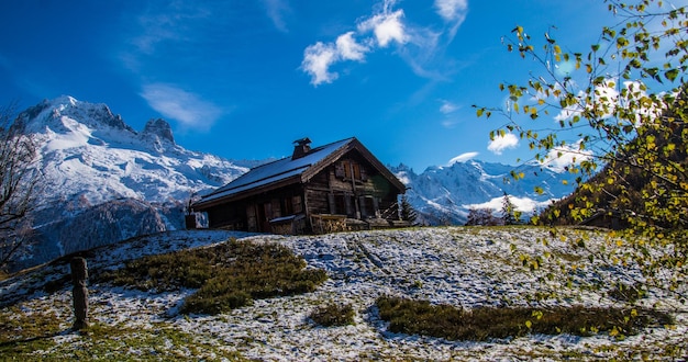 Landscape of the french alps in autumn