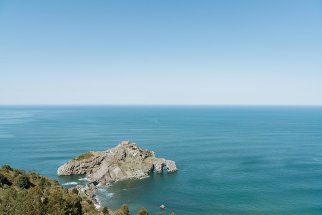 Landscape of Gaztelugatxe in the north of Spain