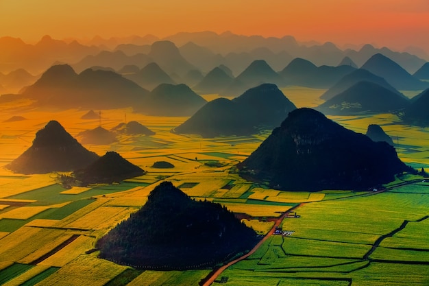 Landscape of Golden rooster hill:Luoping,Yunnan,China.