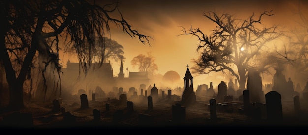 landscape for halloween illustration