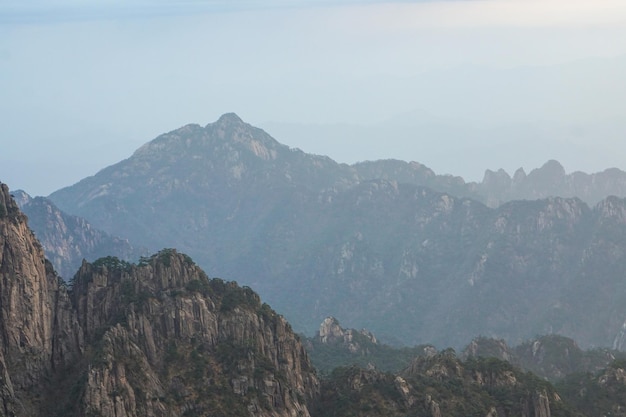 Landscape of Huangshan Yellow Mountain UNESCO World Heritage Site Located in Huangshan Anhui China