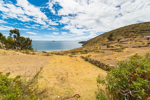 Landscape on Island of the Sun, Titicaca Lake, Bolivia