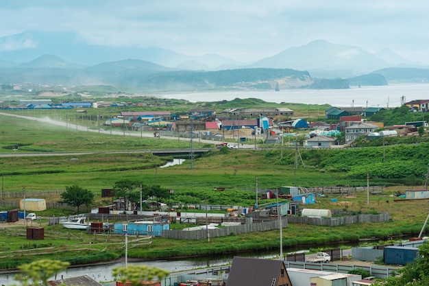 Landscape of Kunashir Island near YuzhnoKurilsk