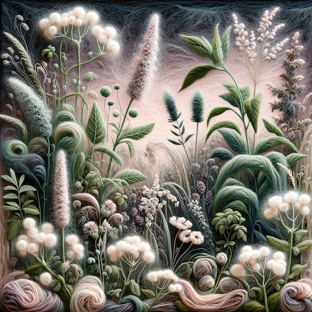 Landscape made of wool