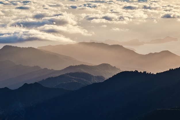 Landscape of Madeira Portugal at dusk