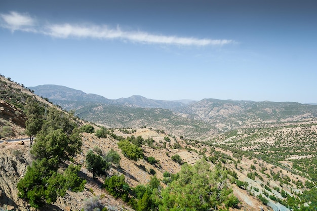 Landscape of Morocco at summer Atlas mountains