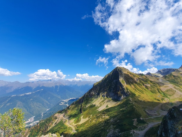 Landscape of mountain peaks