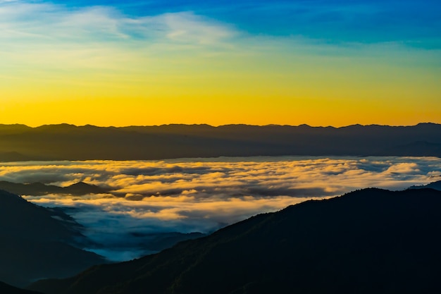 Landscape  of  Mountain with Mist in  Nan province Thailand