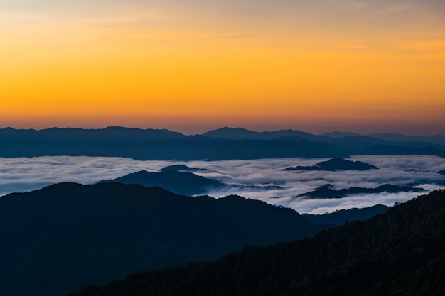 Landscape  of  Mountain with Mist in  Nan province Thailand