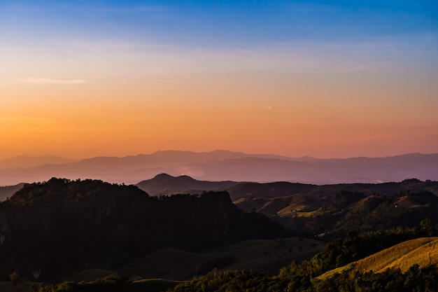  landscape Mountain with sunset  in Nan Thailand