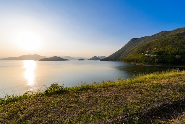 Landscape Natrue and a water at Kaeng Krachan Dam. 