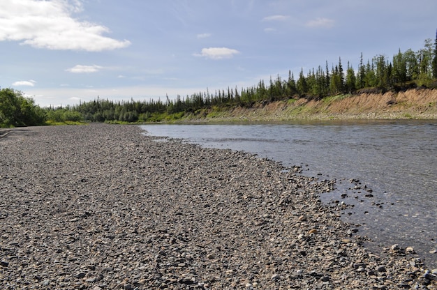 Landscape of the Northern boreal river