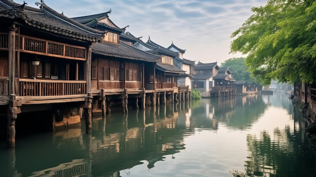 landscape of the old town ancient buildings