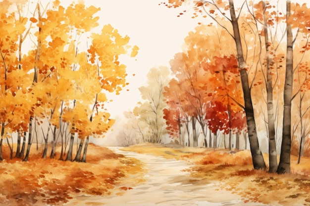 Landscape outdoors painting autumn