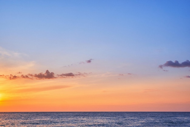 Landscape of peaceful calm sky wallpaper with clouds and sea