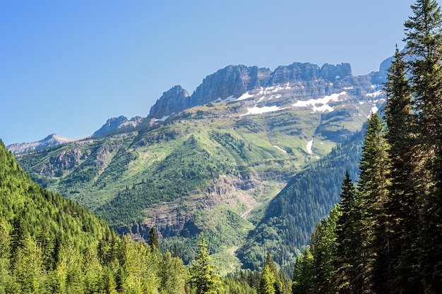 Landscape of Peaks in Glacier National Park, Montana