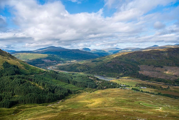 Landscape photography of mountains river forest