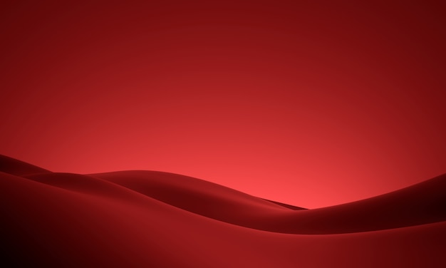 Landscape Red Desert 3d render clear sky