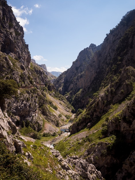 Landscape of a river between mountains