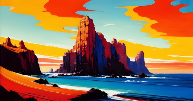 Landscape Rocky Cliffs Edge of mountain Successful Concept Art wallpaper AI Generated for social media wall painting instagram posts