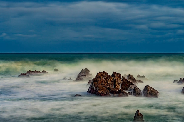 Landscape and rugged cliffs of the asturian coast