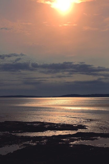 Landscape of the sea against the backdrop of sunset