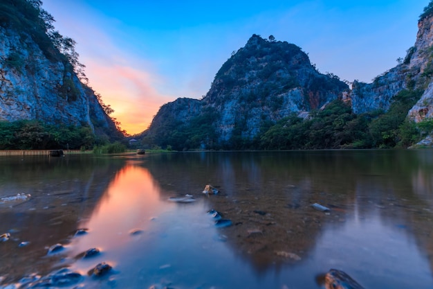 Landscape of Snake Mountain at Ratchaburi Province Thailand In Thailand we call Khao Hin Ngoo