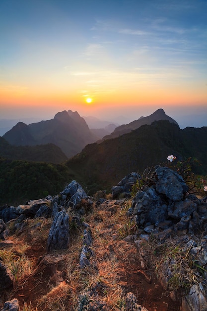 Landscape sunset at Doi Luang Chiang Dao High mountain in Chiang Mai Province ThailandxAxA