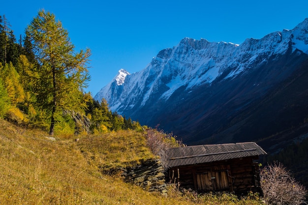 Landscape of the Swiss Alps in autumn