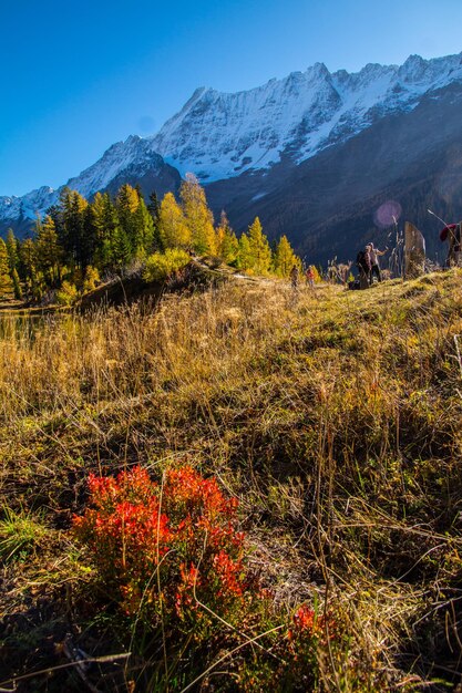 Landscape of the Swiss Alps in autumn