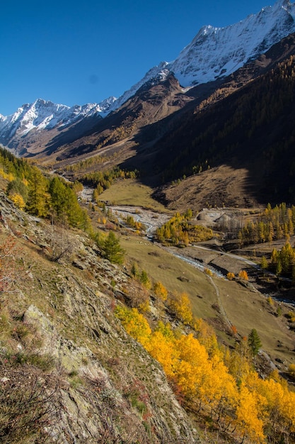 Landscape of the Swiss Alps in autumn