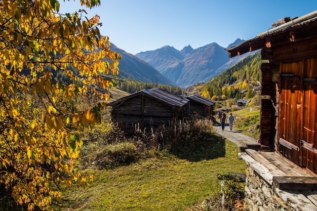 Landscape of the Swiss Alps in autumn