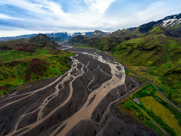 The landscape of Thorsmork in highland of Iceland.