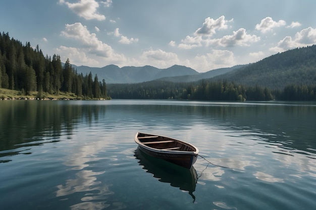 A landscape of a tranquil lake