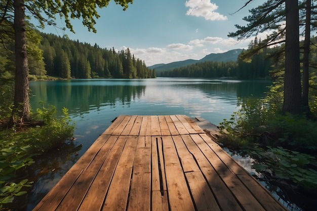 A landscape of a tranquil lake