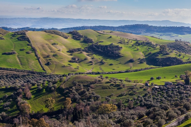 Landscape of valley and fields in Morgantina