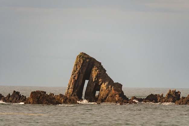 Landscape of vallina del gallo beach and vallin mill on the asturian coast