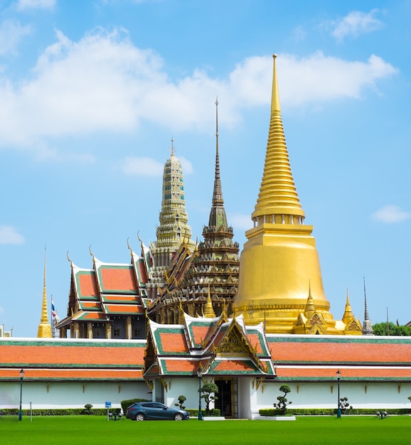 Landscape view of Grand palace, Temple of the Emerald Buddha (Wat pra kaew) in Bangkok ,Thailand.