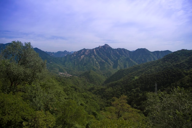 Landscape view of mountains in Northern China in summer