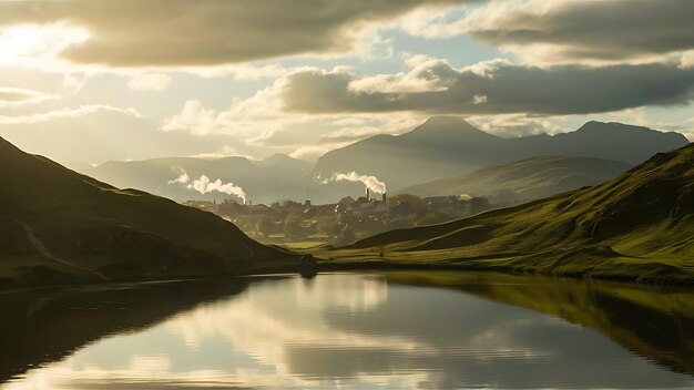 landscape view of moutains and rivers