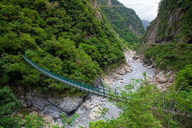 Landscape View in Taroko green rope bridge, Taroko national park .